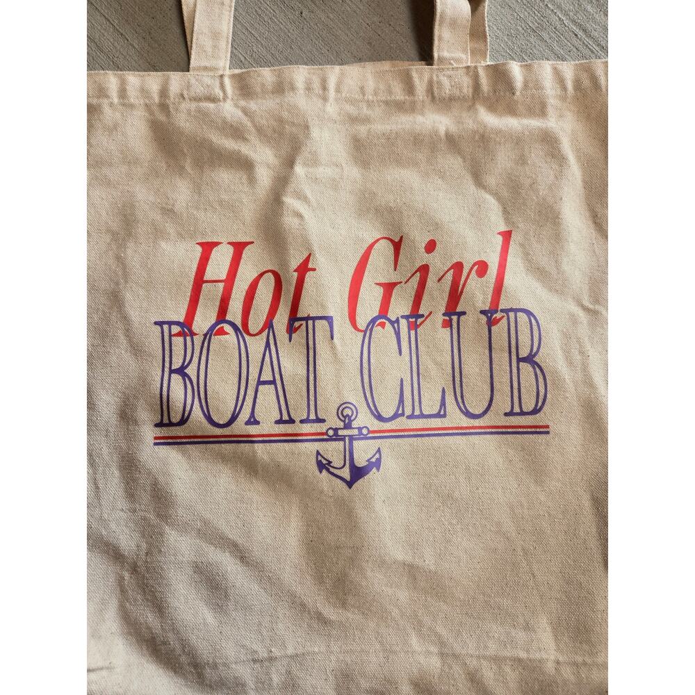 Hot Girl Tote Boat Club Bag Summer Nautical Beach Yacht Lake Ocean Y2K Preppy - Picture 2 of 4